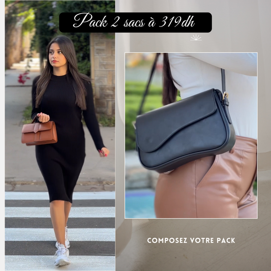 Pack - SAC COCO Noir + SAC LEA Camel